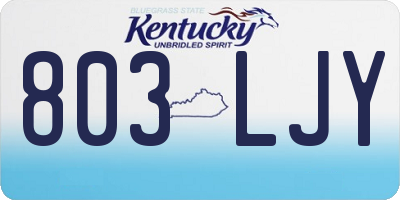 KY license plate 803LJY