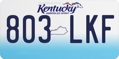 KY license plate 803LKF