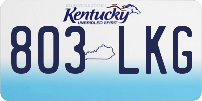 KY license plate 803LKG