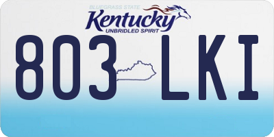 KY license plate 803LKI