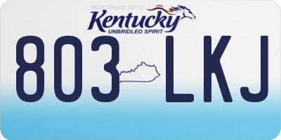 KY license plate 803LKJ
