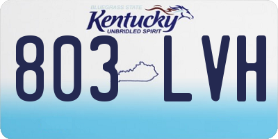 KY license plate 803LVH