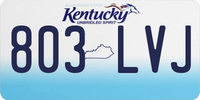 KY license plate 803LVJ