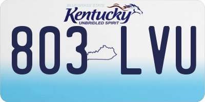 KY license plate 803LVU