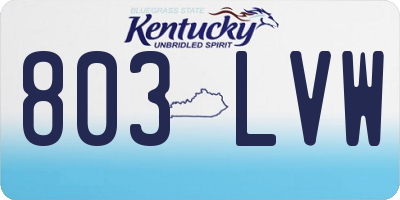 KY license plate 803LVW