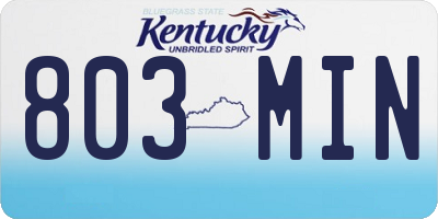 KY license plate 803MIN