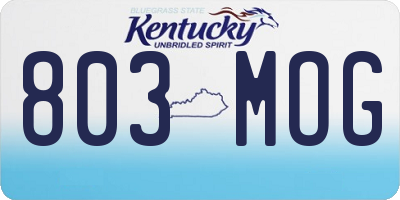KY license plate 803MOG
