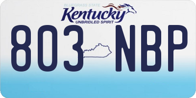 KY license plate 803NBP