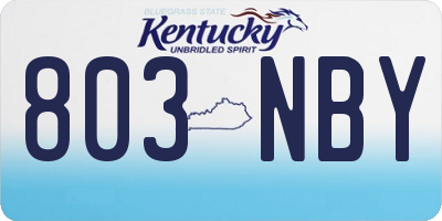 KY license plate 803NBY