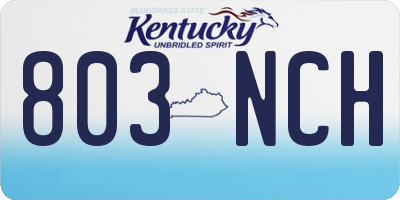 KY license plate 803NCH