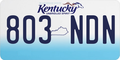 KY license plate 803NDN