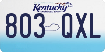 KY license plate 803QXL