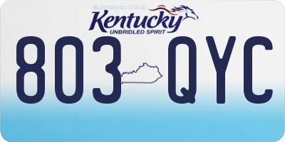 KY license plate 803QYC