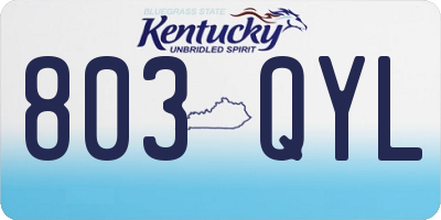 KY license plate 803QYL