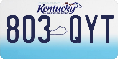 KY license plate 803QYT