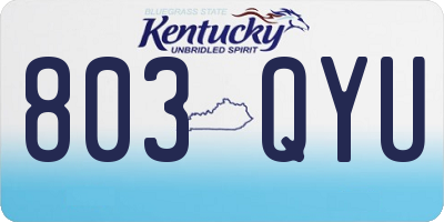 KY license plate 803QYU