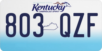 KY license plate 803QZF
