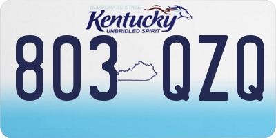 KY license plate 803QZQ