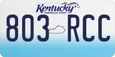 KY license plate 803RCC