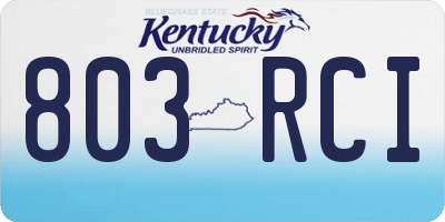KY license plate 803RCI