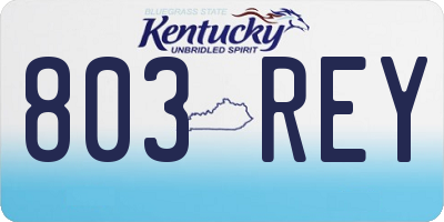 KY license plate 803REY