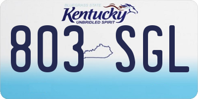 KY license plate 803SGL