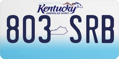 KY license plate 803SRB