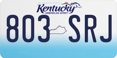 KY license plate 803SRJ