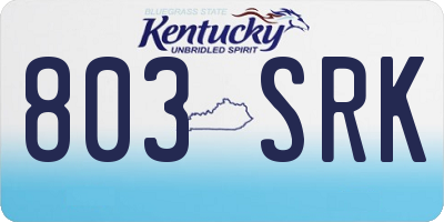 KY license plate 803SRK