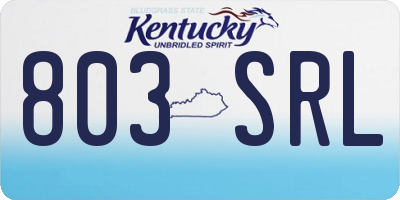 KY license plate 803SRL