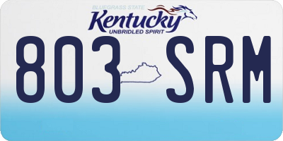 KY license plate 803SRM