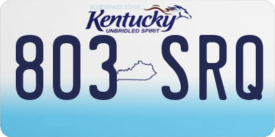 KY license plate 803SRQ