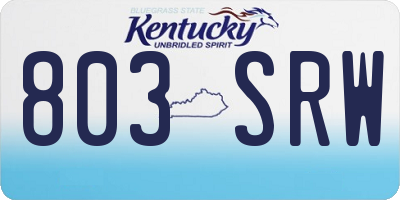 KY license plate 803SRW