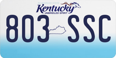 KY license plate 803SSC