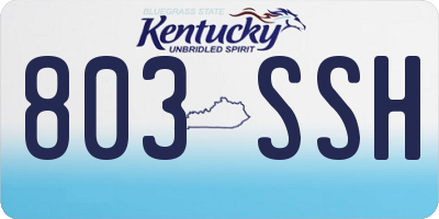 KY license plate 803SSH
