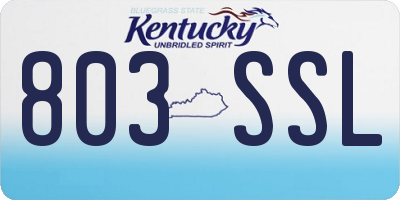 KY license plate 803SSL