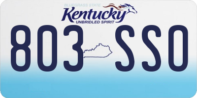 KY license plate 803SSO