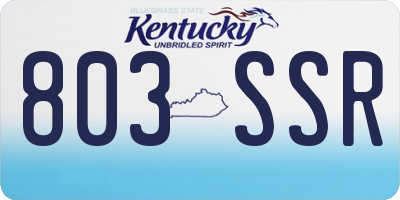 KY license plate 803SSR