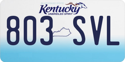 KY license plate 803SVL