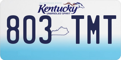 KY license plate 803TMT