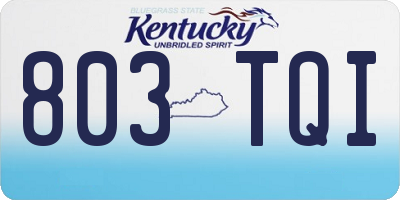 KY license plate 803TQI