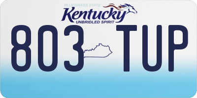 KY license plate 803TUP