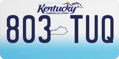 KY license plate 803TUQ