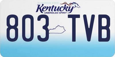 KY license plate 803TVB