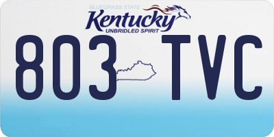 KY license plate 803TVC