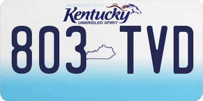 KY license plate 803TVD