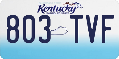 KY license plate 803TVF