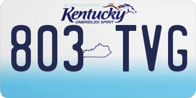 KY license plate 803TVG