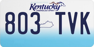 KY license plate 803TVK