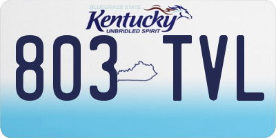 KY license plate 803TVL